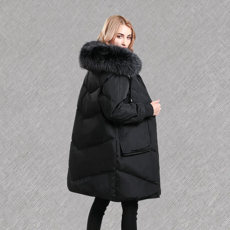 OMCHION Plus Size Chaqueta Mujer 2018 Nature Raccoon Fur White Duck Down Winter Coat Women Thick Warm Mid-Long Loose Parka QY06 OMCHION Plus Size Chaqueta Mujer 2018 Nature Raccoon Fur White Duck Down Winter Coat Women Thick Warm Mid-Long Loose Parka QY06