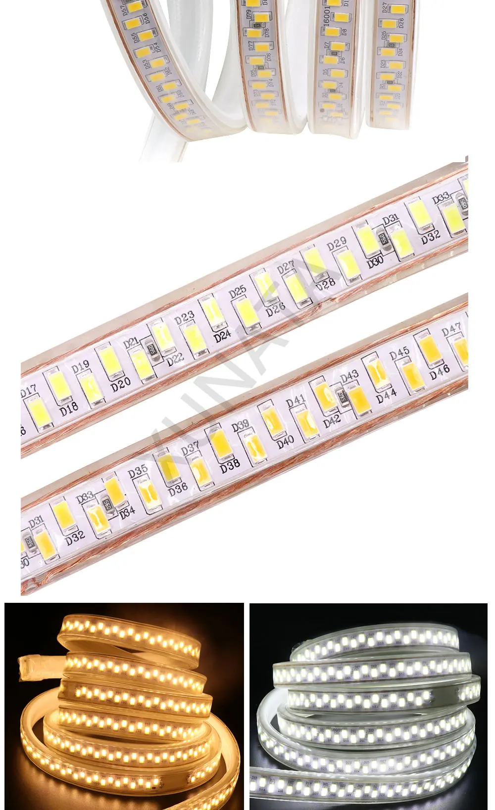 Fita de luz led smd 5730 ac220v,