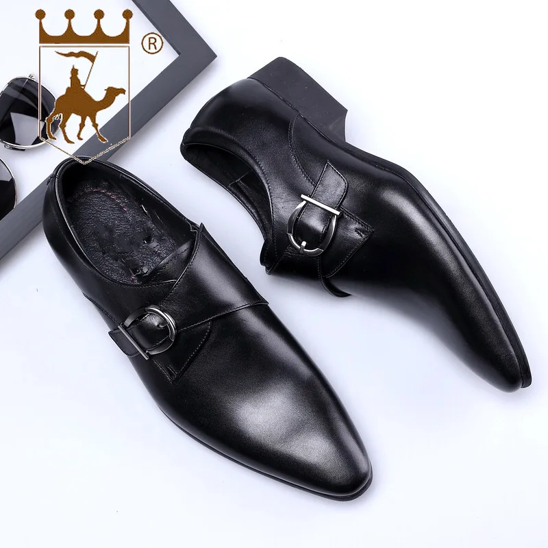 Backcamel2019 Vintage Sizesize39 Negócios red Do Grande brown 48 Sapatos Dos Primavera Fivela Wine Se Apontou De Homens Vestem Metal Black qCrn1wS8Cx