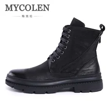 MYCOLEN/высококачественные мужские ботинки в винтажном стиле; мужская обувь на шнуровке; повседневные осенние ботильоны из натуральной кожи