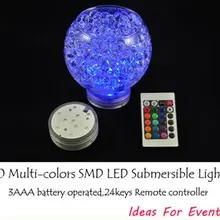 Свадебный Сувенир партия из 12 Led Rgb погружной Свадебный Ваза с орнаментом база света флорист дистанционное управление