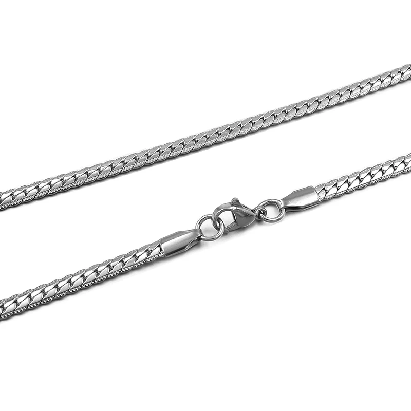 GOKADIMA женское ожерелье, 4 мм в ширину, NK Figaro цепь для леди 60 см, очаровательное классическое ожерелье с плоской подошвой и змеей, Женские Ювелирные изделия, kuwintas - Окраска металла: silver color