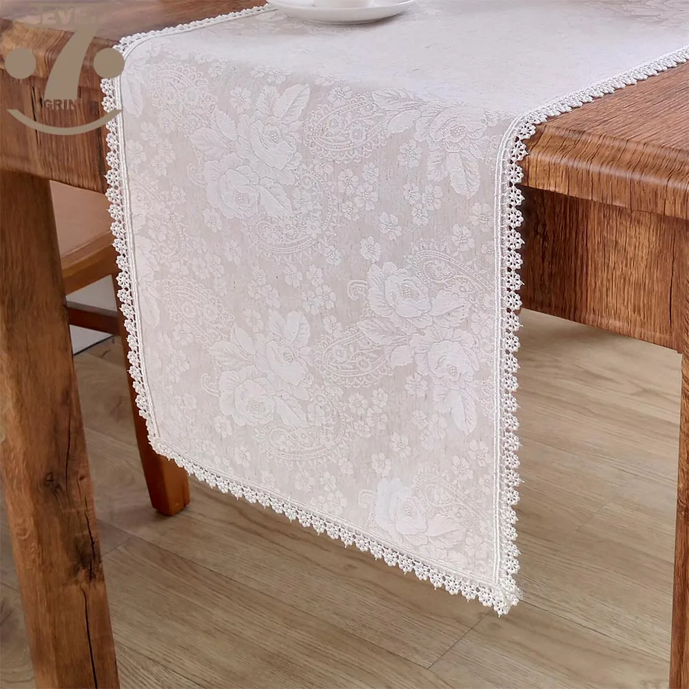 

Free Shipping Home Decorative Dining Banquet Birthday Festival Cute Embroidered Border Table Runner