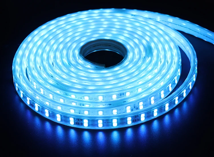 Tira do Diodo Emissor de Luz de Alto App e Remoto Rgb Brilho 220 v Tira Conduzida Impermeável 220 v 120 Leds e m Fita Fita Ledstrip Smd5050 il 17 Tiras de LED