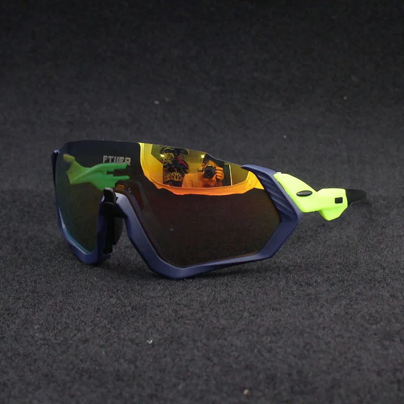 Красочные 3 объектива TR90 мужские Поляризованные велосипедные солнцезащитные очки полурамки спортивные очки велосипедные солнцезащитные очки для верховой езды очки для рыбалки