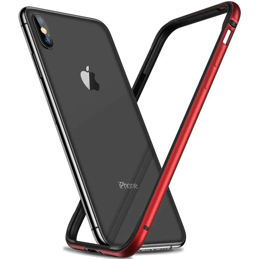 Чехол-бампер для Iphone 11 Pro Max XS MAX XR X 7 8 Plus, чехол-бампер, жесткий тонкий бампер, мягкий ТПУ, внутренняя рамка, аксессуары - Цвет: Black red