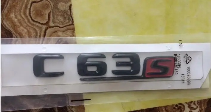 

glossy Black Red 3D " C63s " Car Trunk Rear Letters Number Badge Emblem Emblems Sticker for Mercedes Benz AMG C Class C63 S AMG