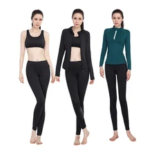 Для женщин Йога набор Растягивающаяся куртка+ футболки+ брюки 4 шт. тренажерный зал одежда Дышащие одежда Фитнес для похудения спортивный костюм