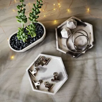 

Silicone Molds for Concrete Coaster Plaster Tray Mold Hexagon Plate Mold Cement Dish Mold