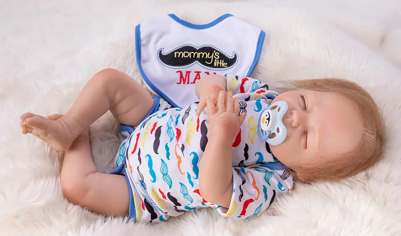 46 см Силиконовая Кукла Reborn игрушка из винила ручная работа закрытые глаза модная