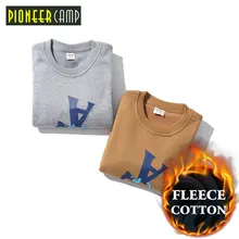 Pioneer Camp/новая детская зимняя футболка из плотного флиса для мальчиков детская одежда теплая футболка для мальчиков, хлопок, мягкая футболка для детей