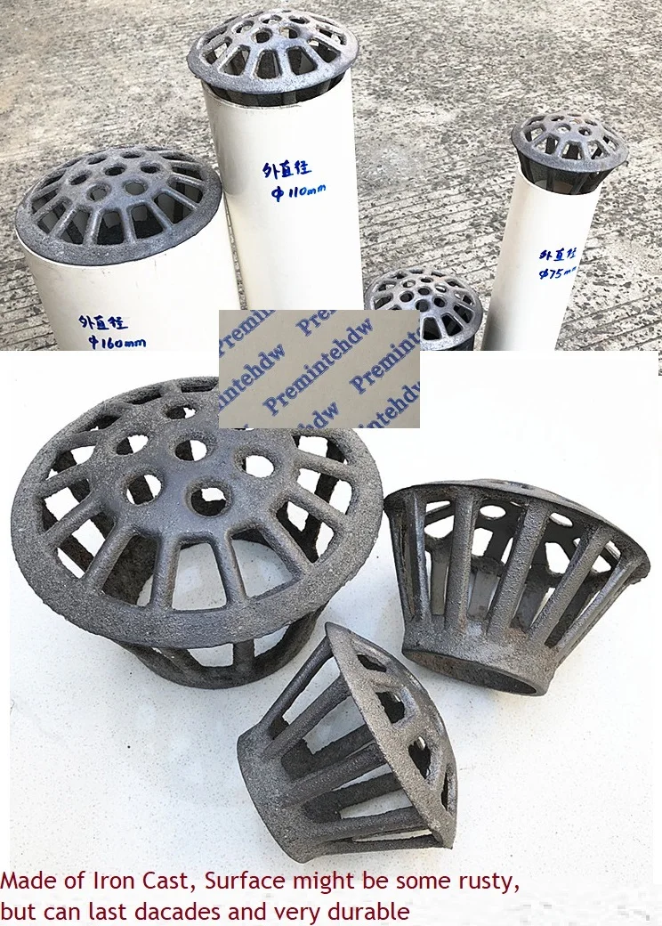 

Cast Iron Downspout Inserting Inside Pipe Drain Strainer Grille PVC Pipe Sewage Drain Insert Cover