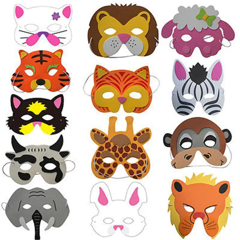 

5 PCS Foam Woodland & Farm Animal Masks Childrens Animal Masks