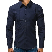 Мужская рубашка, бренд, Мужская Высококачественная рубашка с длинным рукавом, повседневная приталенная Черная мужская одежда, рубашки размера плюс M-4XL