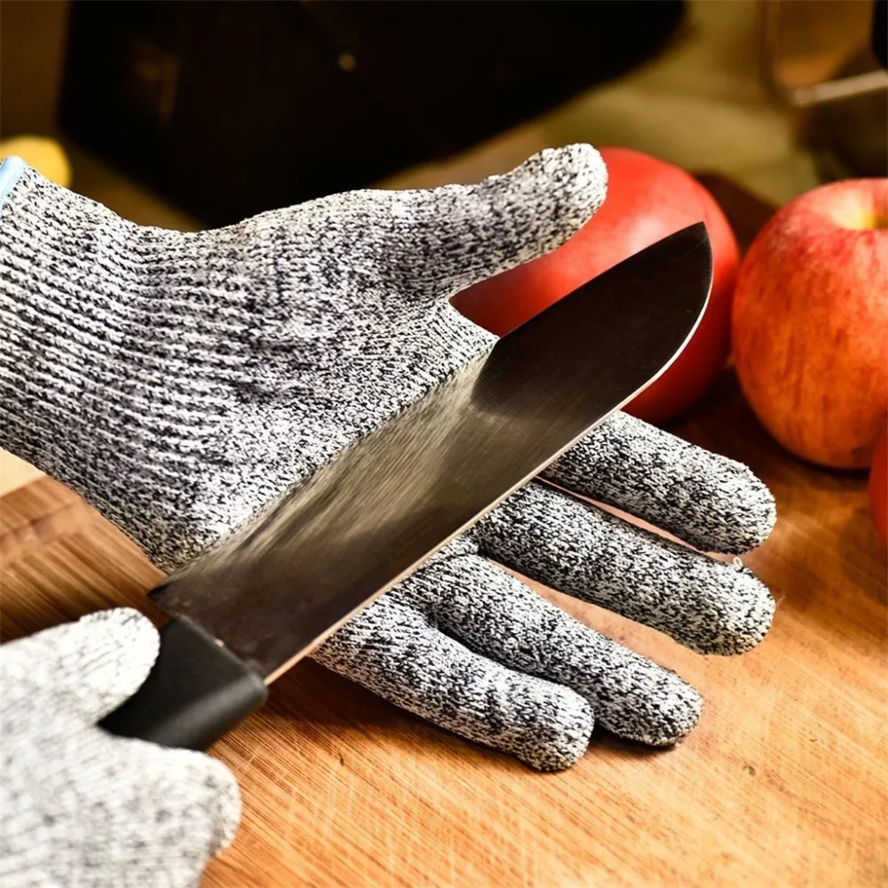 6 пар Заводская поставка защита рук серые противопорезные перчатки безопасные рабочие перчатки для приготовления пищи