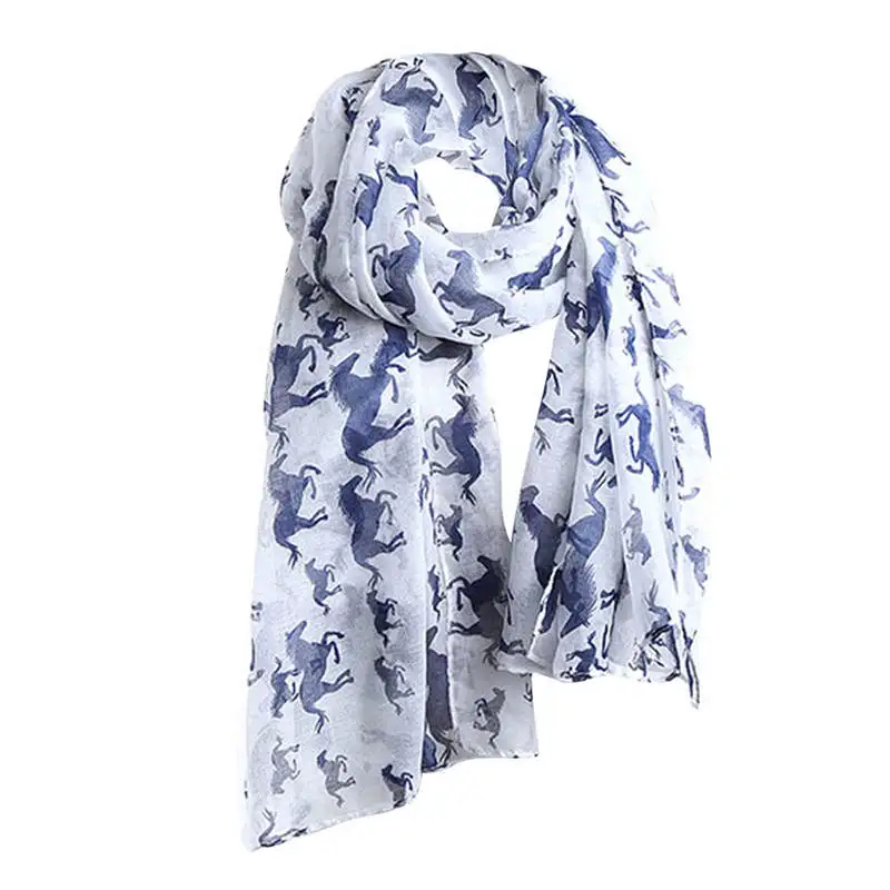  Women Ladies Horse Print Pattern Lace Long Scarf Warm Wrap Shawl handkerchief women's scarves handkerchief hijab scarf 40FE2714