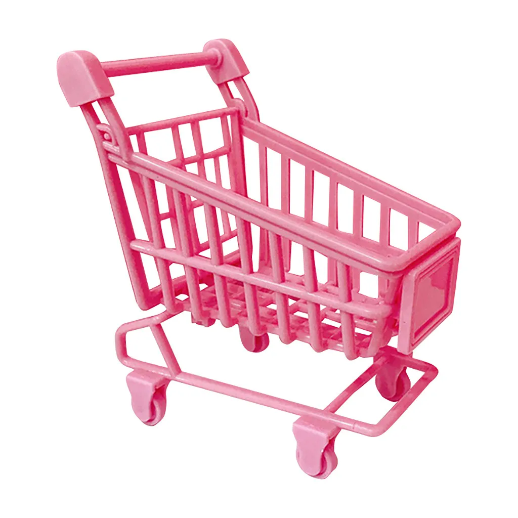 Shopping Cart with Sturdy Metal Frame Play Sets& Kitchens Heavy-Gauge Steel Toy Portable cart with aluminum alloy frame#EW - Цвет: Розовый