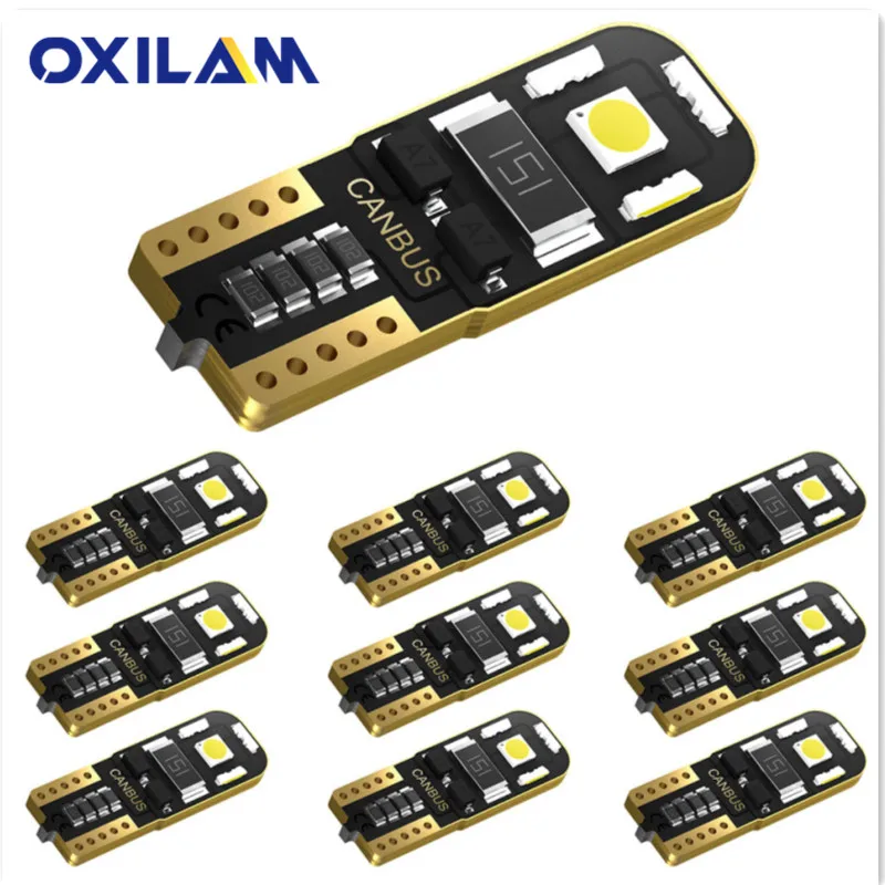 OXILAM 10 шт. T10 светодиодный лампы W5W просвет лицензии Интерьер светильник для VW Polo Golf