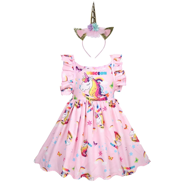

Children Girls Unicorn Tutu Dress Rainbow Princess Kids Birthday Party Dress Girls Christmas Halloween Pony Cosplay Costume3-10Y