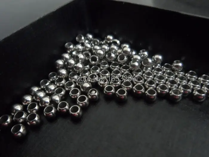 

small 4mm in bulk 100pcs Loose Round beads stainless steel Jewelry Finding/Making DIY