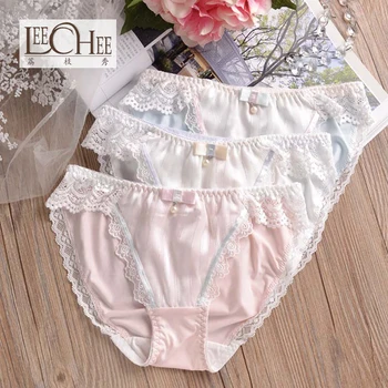 

Princess Fan ~ Japanese sweet pearl silky milk silk fairy fairy underwear low waist ladies underwear briefs JF2241