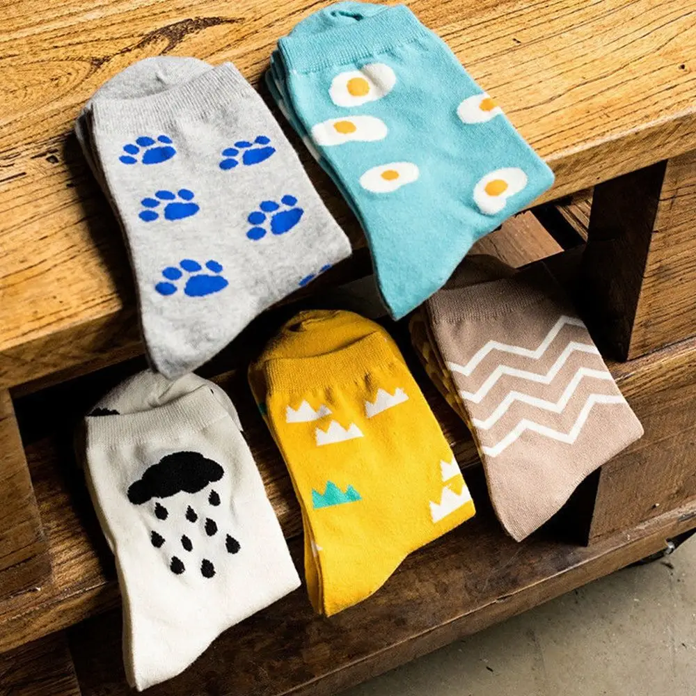 

WOMEN's original Fashion Dress Socks Cotton Colorful Wedding GIRL's Socks Novelty FOOD cloud Patterned Soks