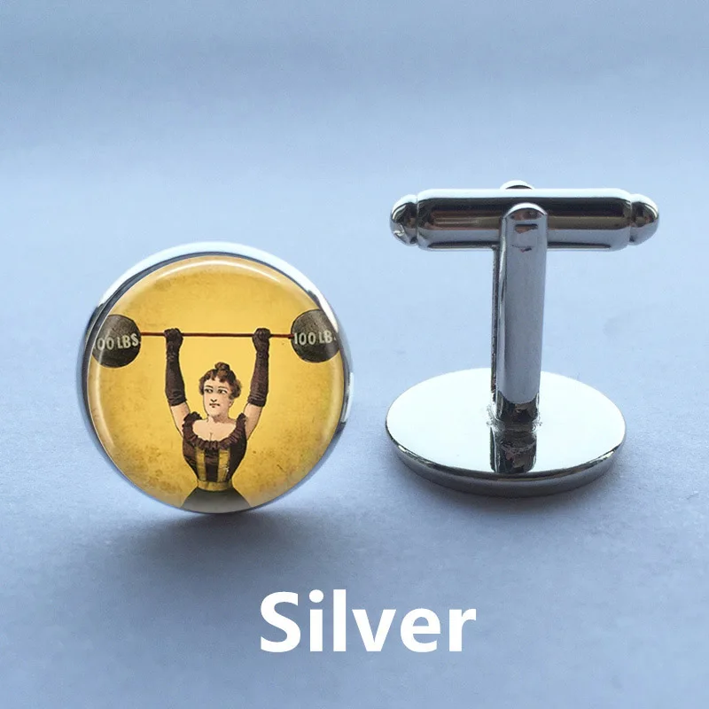 

Steampunk Strong Woman Vintage Circus Jewelry Steampunk Cufflinks Round Cufflinks Shirt Cufflinks Christmas Gift for Men
