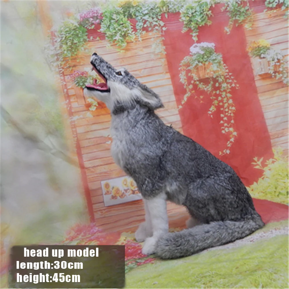 Fancytrader Simulated Animals Wolf Plush Toy Realistic Handmade Gray Wolf Doll Made of Plastic&Fur 3 Model Gifts Decorations8
