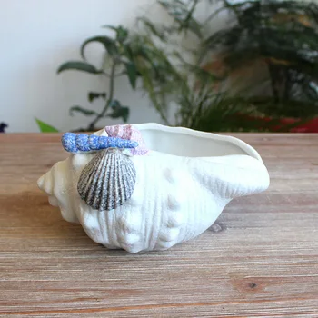 

Mediterranean Ceramic Starfish Shell Conch Flowers Vase Candy Jewelry Plate Home Decor Porcelain Figurine Wedding Decor R1767