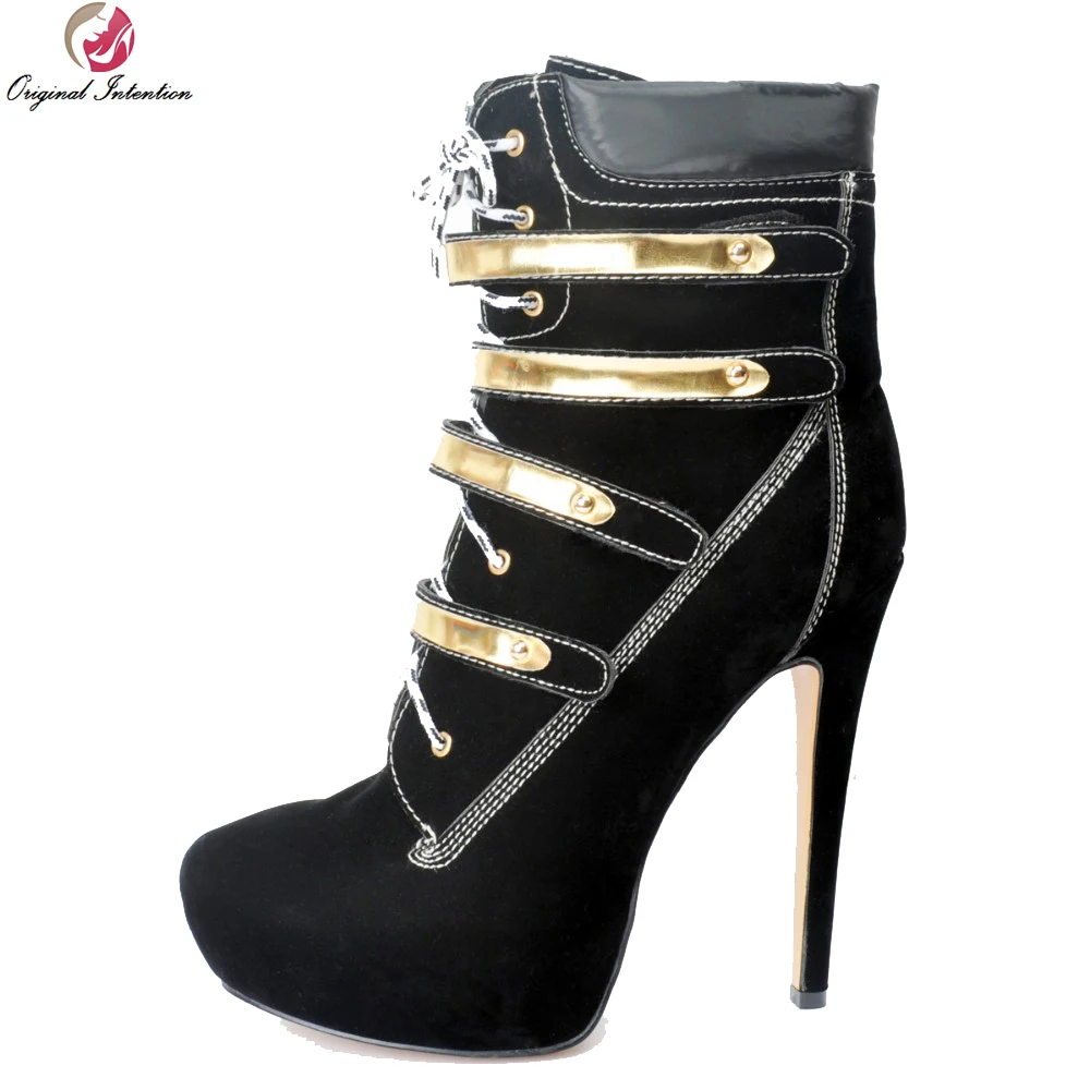 Initiale Taille Rond Qualité L'intention Plate La Cheville 46 Xd212 Bout Bottes Haute Mince forme Plus L'ue 34 De Chaussures Cool Talon Noir Femmes Femme Jc3lKTF1