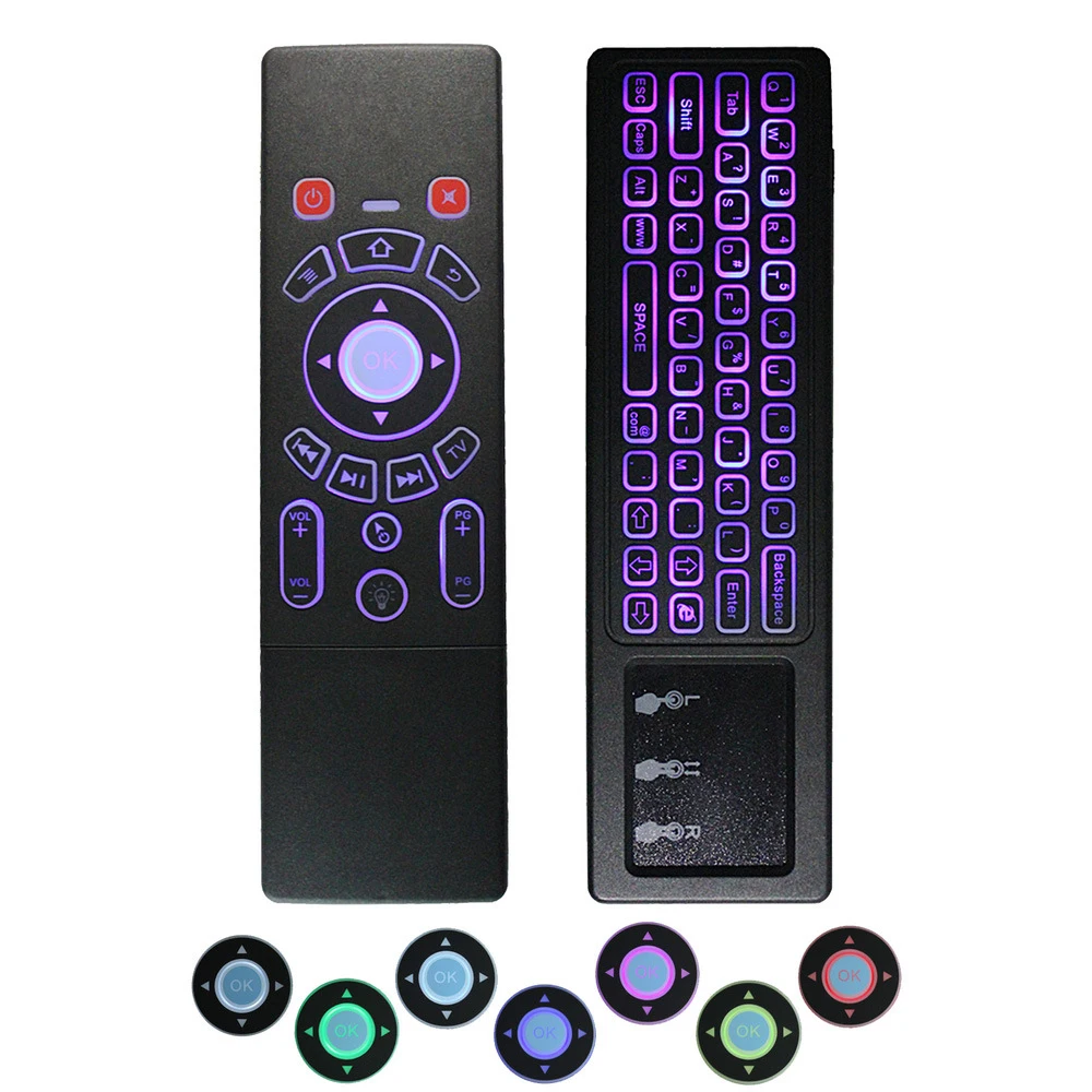

Mini Wireless Keyboard Air Remote Control T6 Touchpad Colorful Backlit Gadgets for TV Box Smart TV Projector More Devices
