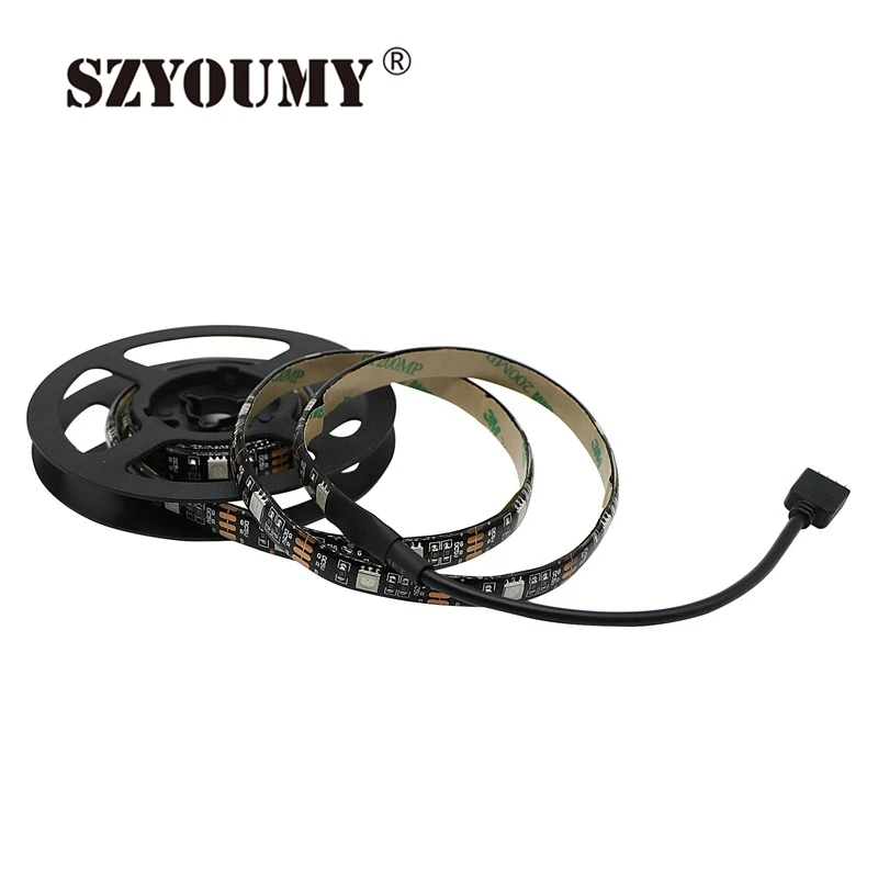 SZYOUMY 5 В USB Светодиодные ленты 5050 RGB ТВ фонового освещения 30 светодиодный s/m с 17Key RF контроллер 1 м 50 комплекты