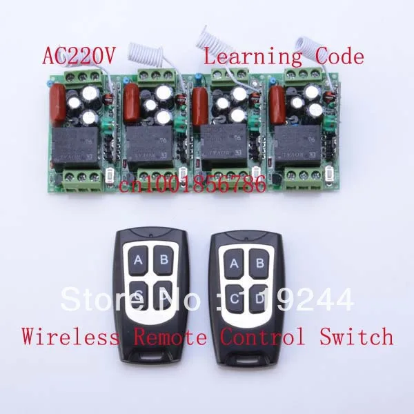 

220V 1CH 10A 4Receivers(Mini size)+2Transmitter(Waterproof) RF Wireless Remote Control Power Switch System For Home Smart