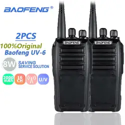 2 шт. Baofeng UV-6 8 Вт портативная рация VHF/UHF радио Амадор 2 способа трансивер зашифрованные переносная Любительская радиосвязь связи 50 км