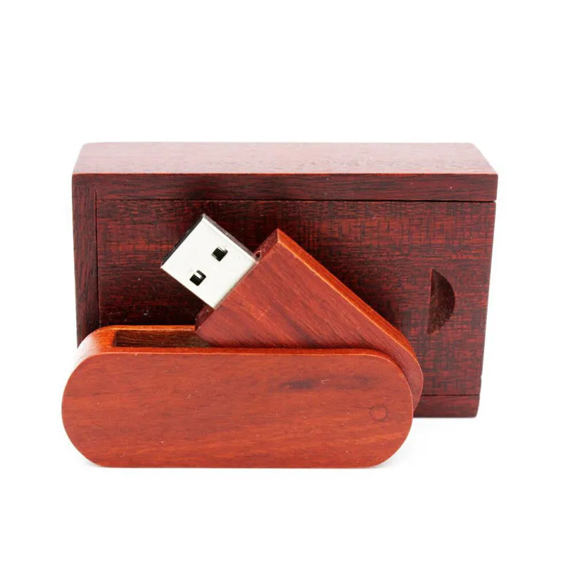 JASTER(более 10 шт бесплатный логотип) Вращающийся деревянный usb+ коробка USB флэш-накопитель Флешка 8 Гб 16 г 32 Гб U диск фотография свадебный подарок - Цвет: Rose with BOX
