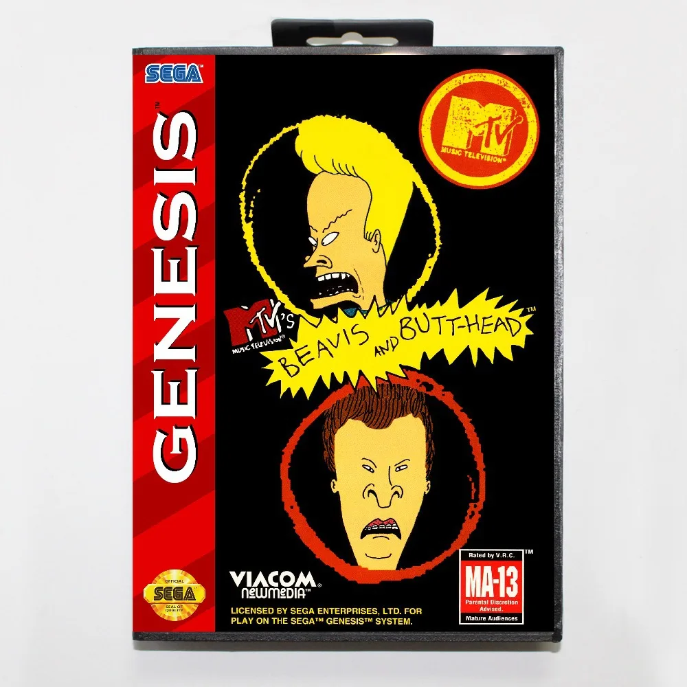 

16 bit Sega MD game Cartridge with Retail box - Beavis & Butthead game card for Megadrive Genesis system