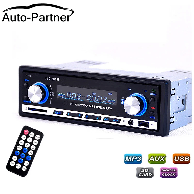 Автомагнитола с Bluetooth V2.0 JSD 20158 fm-приемник Aux вход USB MP3 MMC WMA радио | Автомобили и