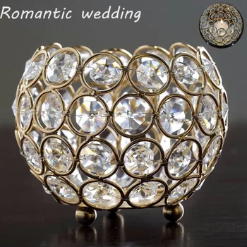 

Free shipment 2pcs/lots crystal beaded round candle holder for Wedding decoration event products party decorations