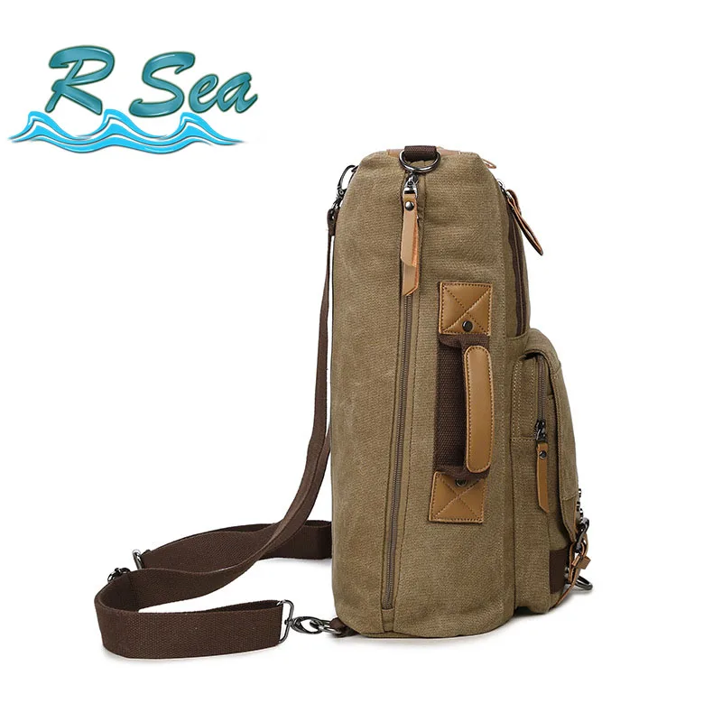 

Canvas Backpack Transform piggyback Bag Single Shoulder Bag Retro Multifunctional Portable Computer Bag Creative Design