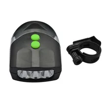 Bicycle Light 3LED Bicycle Front Light Outdoor Cycling Lamp Electronic Bell Horn Hooter Waterproof Universal Bike Head Light