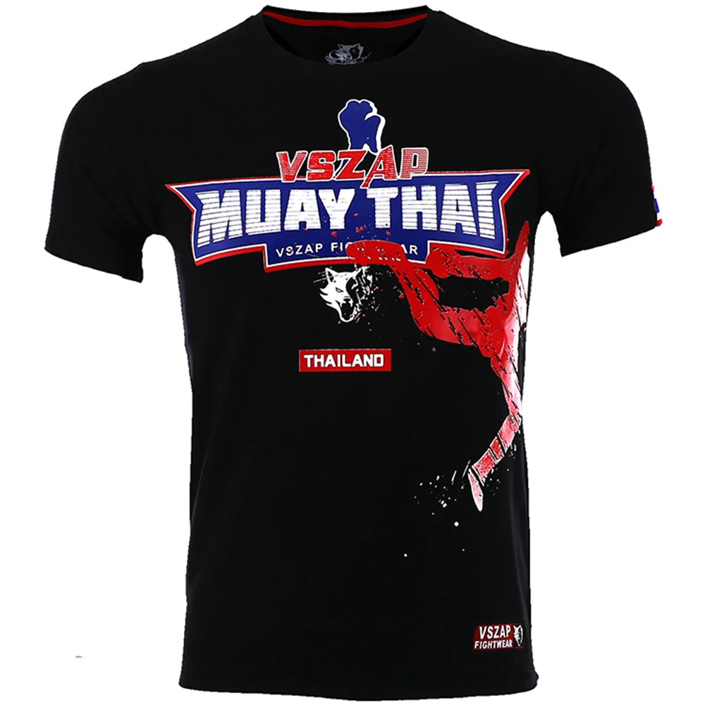 VSZAP Fitness Mma Boxing T Shirt Men BJJ Jersey Short Sleeve Gym Tee