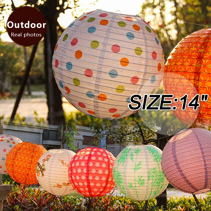 14&quotCandy Rround Point Chinese new year home decorations Paper Lanterns Birthday Wedding Party Christmas Festive hanging lampions | Дом и