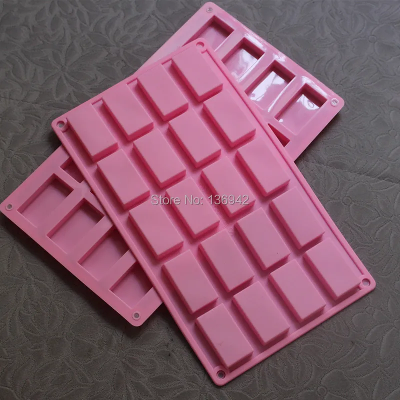 20 Cavities Rectangle Silicone Soap Mold Mini Cake Mold Silicon