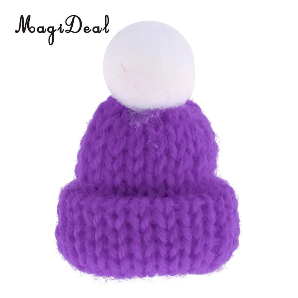 Lovely Miniature Mini Knit Hats for 1:12 Scale Dollhouse Miniature Home Shop Accessories Dolls House Interior Decoration Red