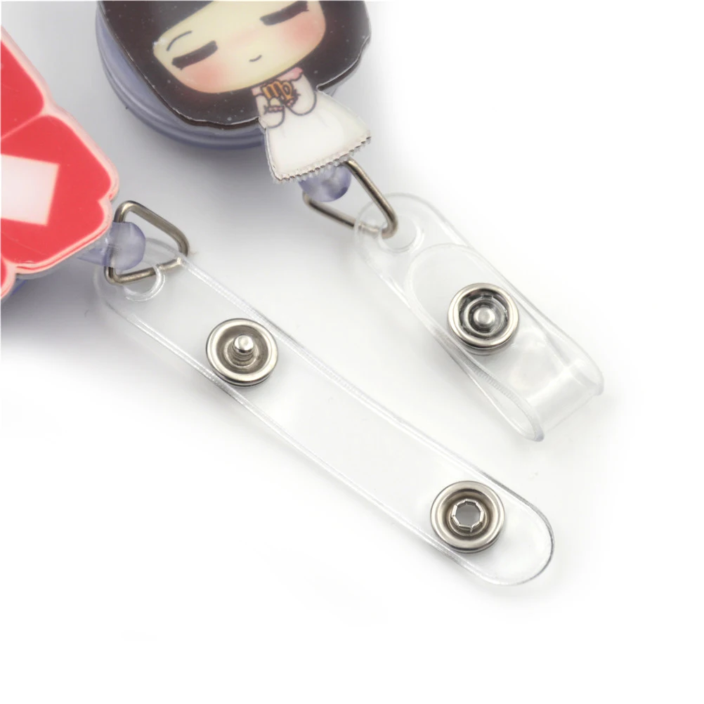 1 pcs Unisex Cute Cartoon Mini Retractable Badge Reel Nurse Lanyards ID Name Card Badge Holder Clip Student Nurse Badge Holder