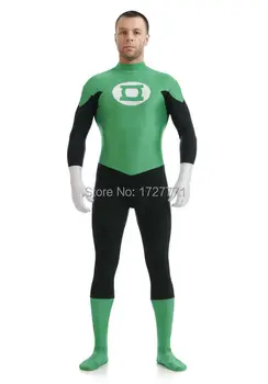

(LS7267)Black And Green Tights Unisex Cheap Robin Fetish Zentai Suits Superhero Catsuit Halloween Costume