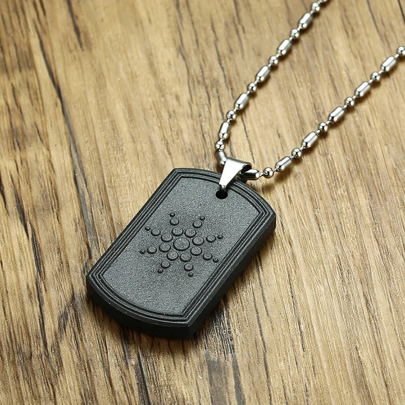 Нержавеющая сталь гематит Dog Tag вулканическая лава круглый био скалярный кулон квантовой энергии ожерелье с бесплатной цепочкой