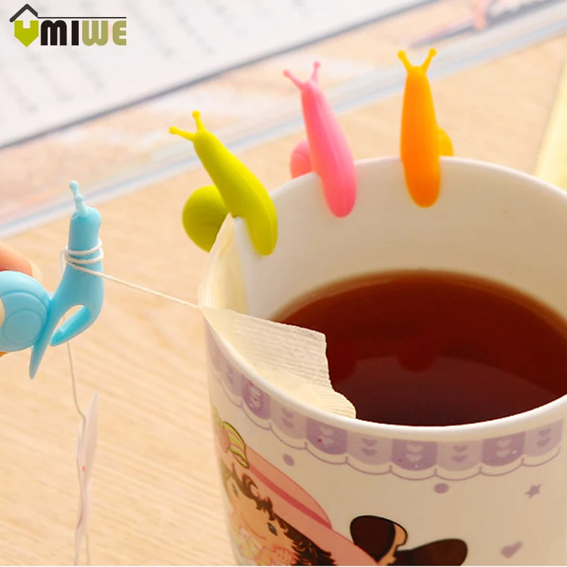 6 Pcs Tea Bag Clip Silicone Snail Tea Bag Hanging Cup Strainer Clip Tea