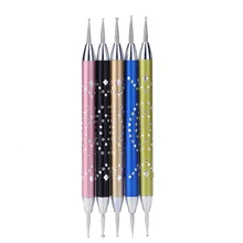 1 Компл./5 Шт. Marbleizing Расставить Маникюрные Инструменты Двойной Спирали Pen расставить Nail Art Точка Дрель Ручка Nail Dotter инструмент