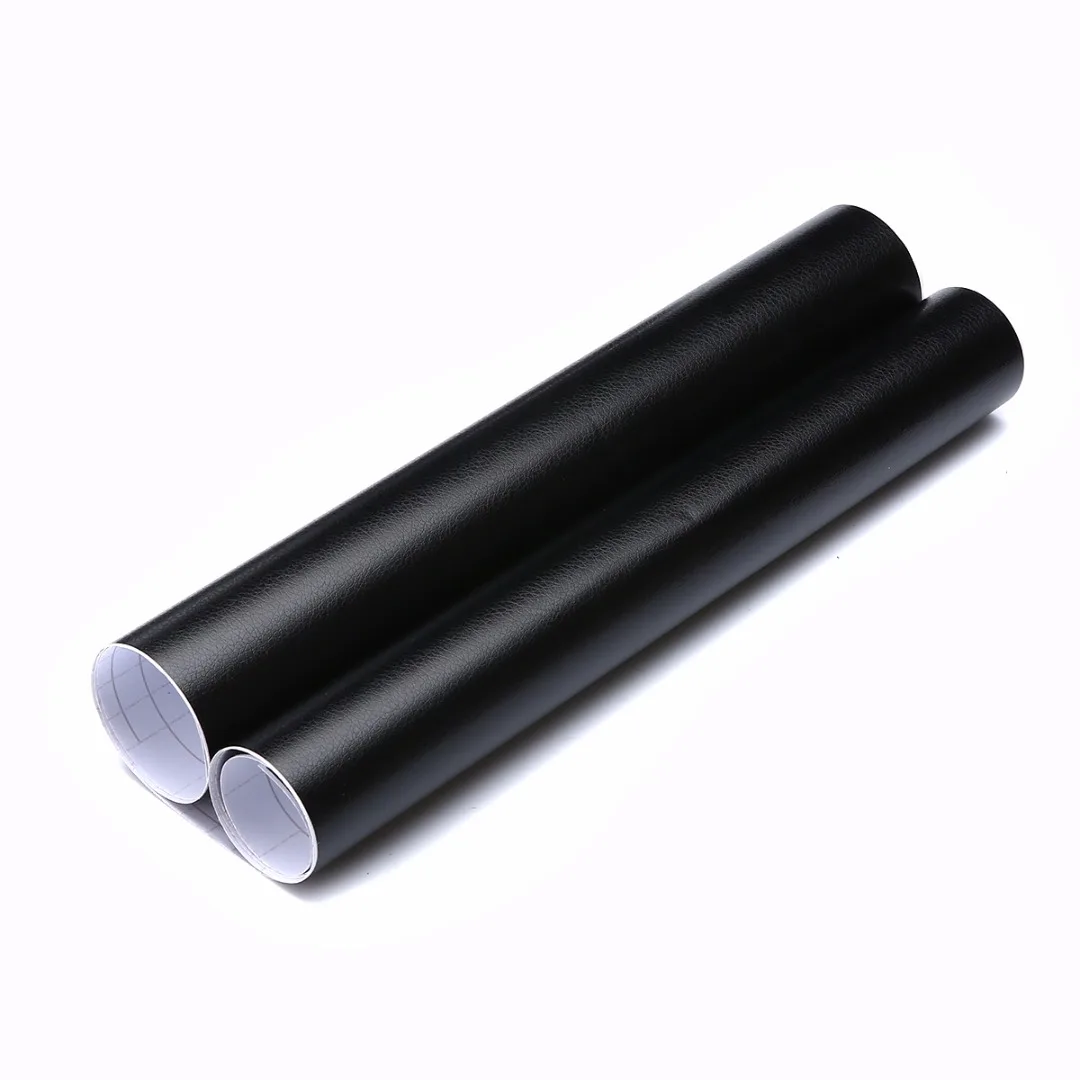 Treyues 1pc 30x100cm Black Leather Texture PVC DIY Car Interior Dashboard Sticker Wrap Sheet Film